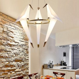 Modern/ Contemporary Paper Crane 3 Light Pendant Light for Living Room, Bedroom, Dining Room