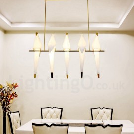 Modern/ Contemporary Paper Crane 5 Light Pendant Light for Living Room, Bedroom, Dining Room