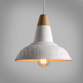 Modern/ Contemporary 1 Light Wood Concrte Pendant Light for Dining Room, Living Room, Bedroom, Kitchen Lamp