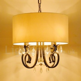 Rustic / Lodge Metal Drum Pendant Light for Dining Room, Living Room, Bedroom, Kitchen Lamp