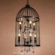 Retro / Vintage Metal 8 Light Birdcage Pendant Light for Dining Room Living Room Bedroom Lamp