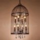 Retro / Vintage Metal 8 Light Birdcage Pendant Light for Dining Room Living Room Bedroom Lamp