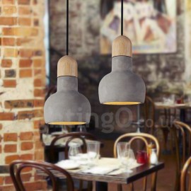 Retro / Vintage Wood Concrte Single Light Pendant Light for Dining Room Living Room Bedroom Lamp