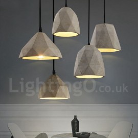 Vintage Bedroom Dining Room Concrte 1 Light Pendant Light for Study Room/Office Lamp