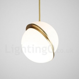 Modern/ Contemporary Copper LED Pendant Light with Glass Shade for Dining Room Living Room Lamp