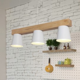 3 Light Modern/ Contemporary Wood Pendant Light for Dining Room Living Room Bedroom Lamp