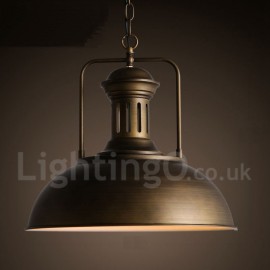 Retro / Vintage Metal 1 Light Pendant Light for Dining Room Living Room Bedroom Lamp