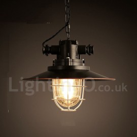 Retro / Vintage Metal 1 Light Pendant Light for Dining Room Living Room Bedroom Lamp