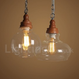 Retro / Vintage Pendant Light with Glass Shade for Dining Room Living Room Bedroom Lamp