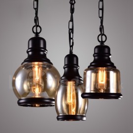 Retro / Vintage Pendant Light with Glass Shade for Dining Room Living Room Bedroom Lamp