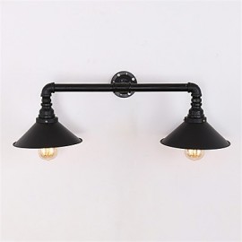 2 Heads Retro Industrial Pipe Wall Lights Simple Loft Black Metal Dining Room Kitchen Bar Cafe Decoration lighting