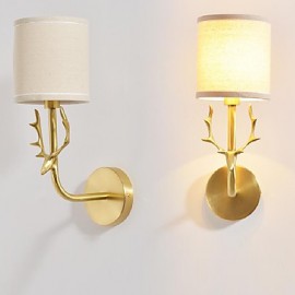 AC110 AC220 40 E12/E14 Simple Vintage Traditional/Classic Brass Feature for Mini Style ,Ambient Light Wall Sconces Wall Light