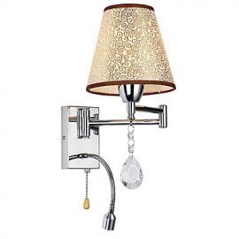 Wall Lamp for Bedroom Reading Lamp Fabric Lamp Modern/Comtemporary Country Chrome Feature for Crystal Swing Arm