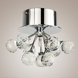 Max 20W Modern/Contemporary Crystal / Mini Style / Bulb Included Chrome Metal Flush Mount