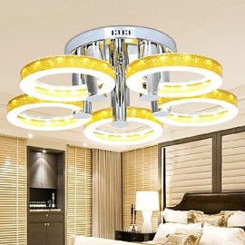 90W Simple LED Acrylic Chandelier with 5 lights (Chrome Finish)