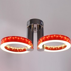 36W LED WarmWhite White Acrylic Red Chandelier with 2 Light