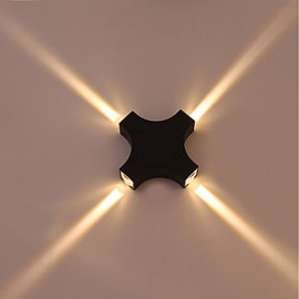 12 LED Integrated Simple Novelty Country Feature for LED Eye Protection Ambient Light Wall Sconces Cross Star Outdoor Waterproof Courtyard Wall Lamp