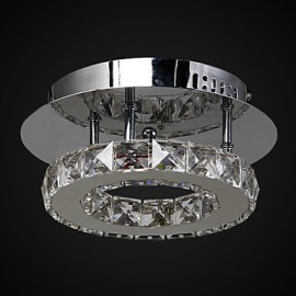 6W Modern/Contemporary Crystal / LED Chrome Metal Flush Mount Living Room
