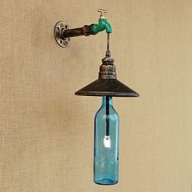 Iron Pipe Retro Bar Hotel Decoration Pipe Bottle Wall Lamp