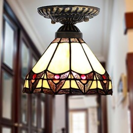E27 220V 20*17CM European Rural Creative Arts Stained Glass Absorb Dome Lamp Led Light