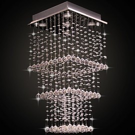 Max 50W Modern/Contemporary Crystal Electroplated Metal Flush Mount Living Room / Bedroom / Dining Room