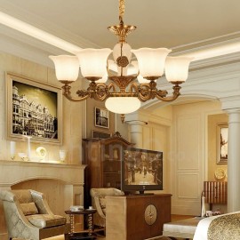 6 Light Traditional/Classic LED Integrated Living Room,Dining Room,Bed Room Metal Luxury Chandeliers