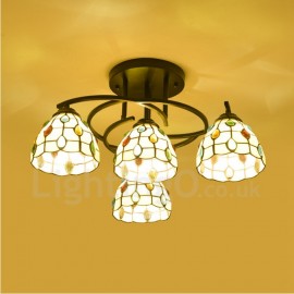 4 Light Mediterranean Style LED Integrated Living Room,Dining Room,Bed Room E27 Chandeliers