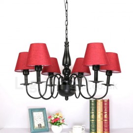 6 Light Mediterranean Style LED Integrated Living Room,Dining Room,Bed Room Metal Chandeliers
