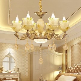 6 Light Traditional/Classic LED Integrated Living Room,Dining Room,Bed Room Metal Chandeliers