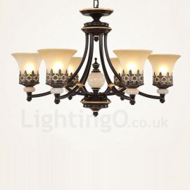 6 Light Traditional/Classic LED Integrated Living Room,Dining Room,Bed Room Metal Chandeliers