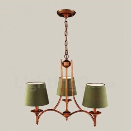 3 Light Rustic/Lodge LED Integrated Living Room,Dining Room,Bed Room Metal Chandeliers