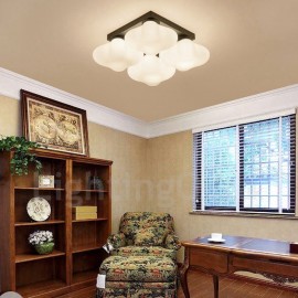 4 Light Rustic/Lodge LED Integrated Living Room,Dining Room,Bed Room E27 Flush Mount