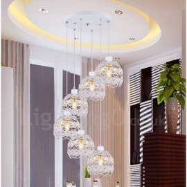 6 Light Rustic/Lodge LED Integrated Living Room,Dining Room,Bed Room E27 Pendant Lights