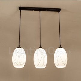 3 Light Rustic/Lodge LED Integrated Living Room,Dining Room,Bed Room Metal Pendant Lights