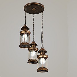 Rustic/Lodge Vintage Retro Mini Style Metal Living Room Bedroom Dining Room Pendant Light