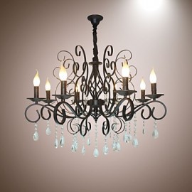 8 Head Of European Style Crystal Lamp Metal Chandelier Lighting Bedroom Hotel Restaurant