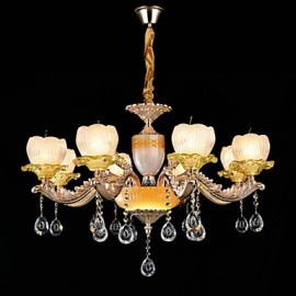 Traditional/Classic Zinc Alloy Feature for Crystal Mini Style Metal Living Room Bedroom Study Room/Office 8 Bulbs Chandelier