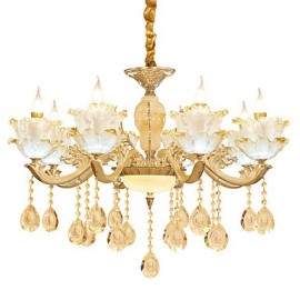 European Style Atmosphere Zinc Alloy Crystal Living Room Bedroom Home Chandelier K