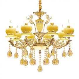 European Style Atmosphere Zinc Alloy Crystal Living Room Bedroom Home Chandelier A
