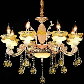 Traditional/Classic Electroplated Feature for Crystal Mini Style Metal Living Room Bedroom Dining Room Entry Hallway 8 Bulbs Chandelier