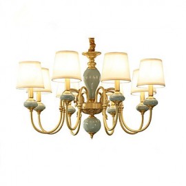 Chandelier Traditional/Classic Country Brass Feature for LED Mini Style Metal Living Room Bedroom Dining Room Study Room/Office 8 Bulbs