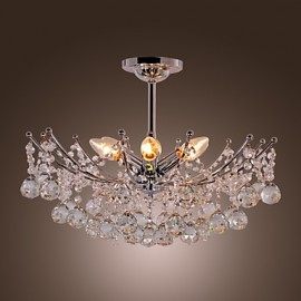 Luxuriant Crystal Chandelier with 6 Lights Pendant Chandeliers