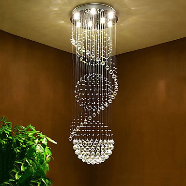 Led Crystal Ceiling Chandeliers Pendant Light Indoor Home Hanging Lighting Lamps Fixtures For Hotel Stairs Lightingo Co Uk - Ceiling Pendant Lamp Fixtures