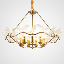 Modern/Contemporary Brass Feature for Designers Metal Living Room Dining Room Study Room/Office Chandelier