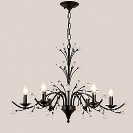 6 Lights Crystal Chandelier Modern/Contemporary Traditional/Classic Vintage Retro Country Painting Feature for Living Room