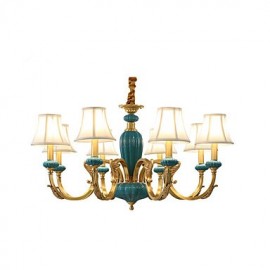 All Copper Chandelier Jade Decorative Living Room Chandelier KP