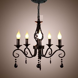 Traditional Crystal Chandelier Interior Lighting 5 Light Candles Simple Chandelier