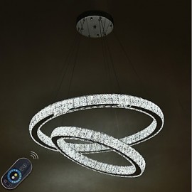 LED Indoor Crystal Chandeliers Modern Pendant Light Ceiling Light Dimmable Lighting Lamp with Remote Control