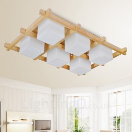 6 Light Modern / Contemporary Nordic style Flush Mount Ceiling Lights with Glass Shade for Bathroom,Living Room,Study,Kitchen,Bedroom,Dining Room,Bar