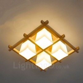 4 Light Modern / Contemporary Flush Mount Ceiling Lights with Glass Shade for Bathroom,Living Room,Study,Kitchen,Bedroom,Dining Room,Bar